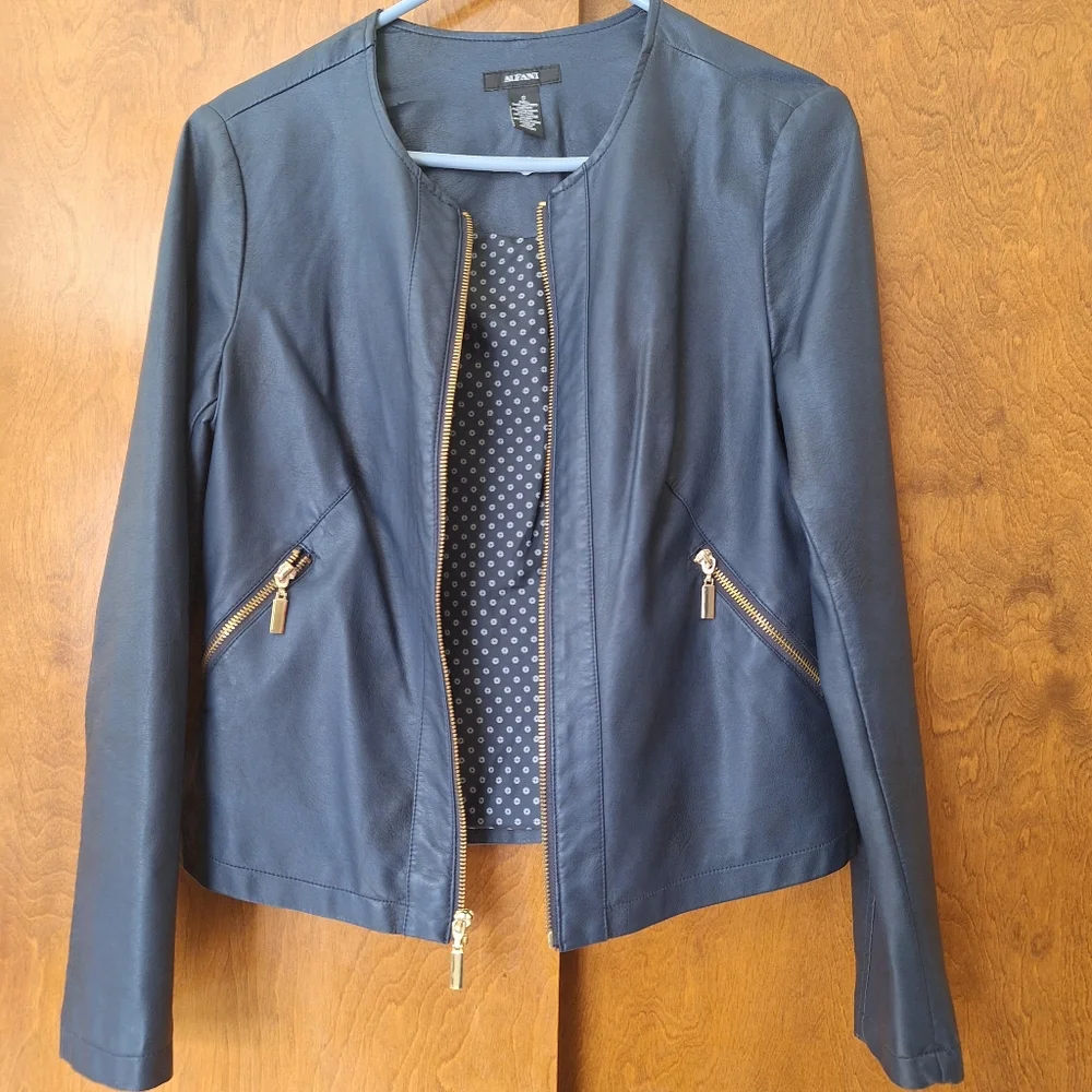 Alfani Women's non leather Blue Jacket - Picture 6 of 7